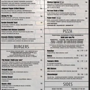 the menu