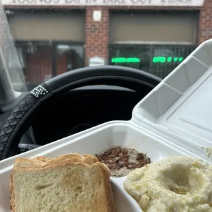 Turkey Sausage Link Platter  The grits are bomb !