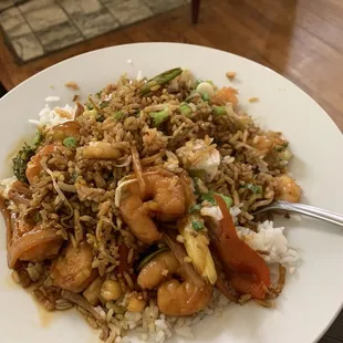 Shrimp fried rice &amp; Schezuan shrimp