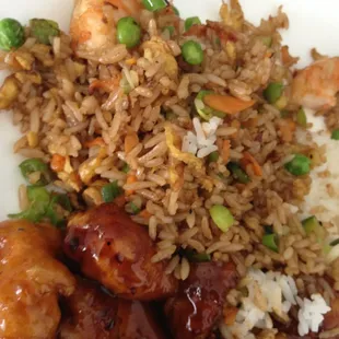 Shrimp fried rice &amp; governors chicken