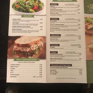 Salads and daily specials