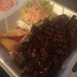 Teriyaki beef dinner