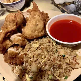 Sweet and sour chicken plate with Cho Cho