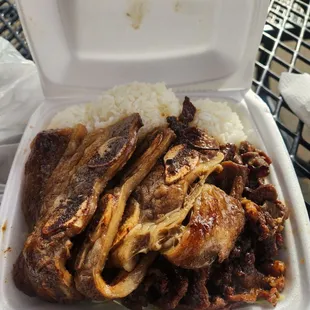 1/2 BBQ  beef and 1/2 beef galbi