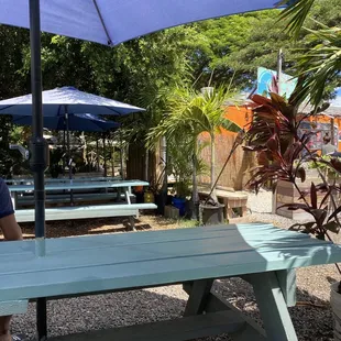 Shady, clean seating!