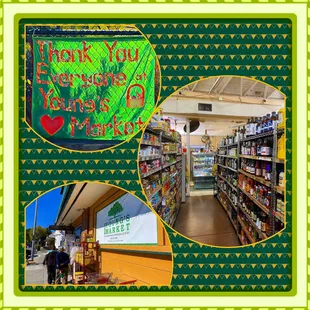 Montage of images from Young's Market during COVID-19