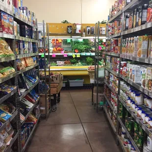 Walking toward the produce section