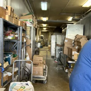 Looking into the prep area