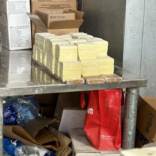 Stacks of won ton pi