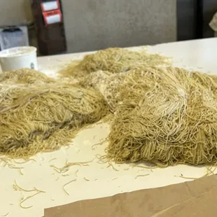 Freshly made egg noodles