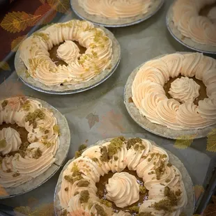 Pumpkin Pie with whipped pumpkin frosting