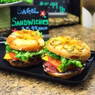 Bagel sandwiches