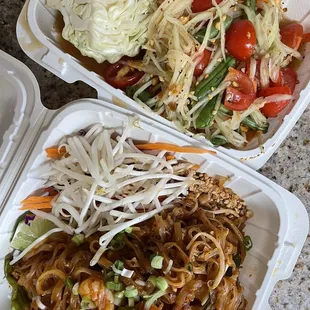 Pad Thai and Papaya Salad