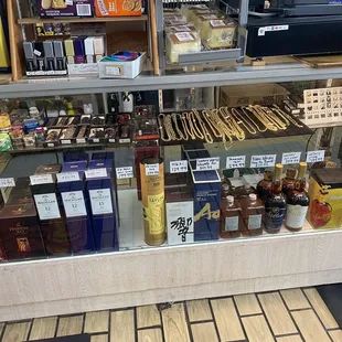 a variety of liquors