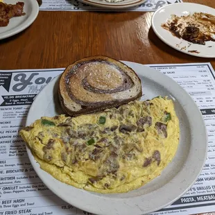 Philly cheese steak omelette