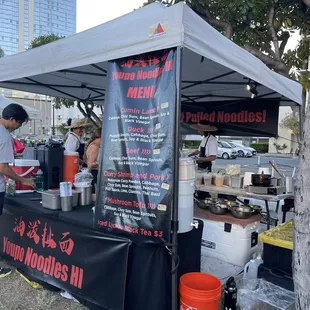 a vendor selling food