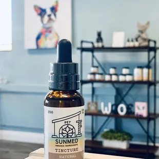 Full pet line of tinctures, hard biscuits, soft treats and cat treats