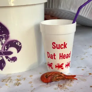 Found these great cups on Amazon. Great crawfish boil party!