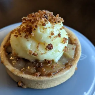 Melted Pear Cheesecake  Graham Cracker, Brown Butter Streusel