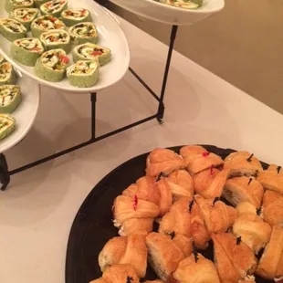 Veggie Roll ups and Chicken Salad Croissants
