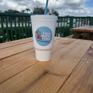 a cup of coffee on a table
