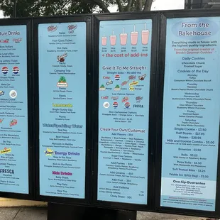 Menu at the Drive Thru