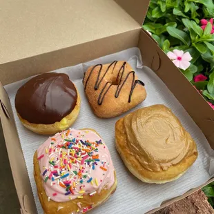 Boston Cream, Coco Puff, Strawberry Sprinkle, Salted Caramel