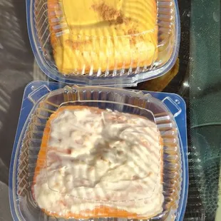 Golden Milk top Oatmeal Raisin Cream Pie bottom