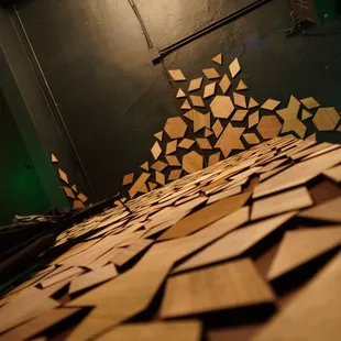 sweet wood covered wall