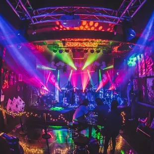 a band playing at a nightclub