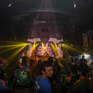 a crowd of people at a party