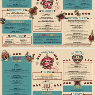the menu for the restaurant