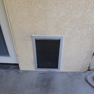 Doggie and Pet Door Installation through Stucco Wall.