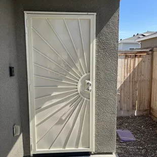 Security screen door.