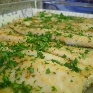 Trout Meuniere over whole wheat cous cous