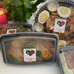 Freshly prepared meal prep.