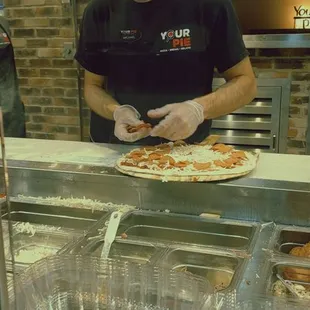 A man on a mission, to make an excellent pepperoni pie.
