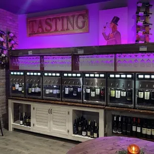 28 bottles of red wines available for sampling