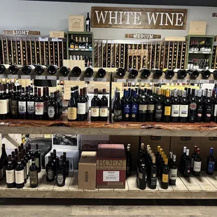 a variety of wines on display