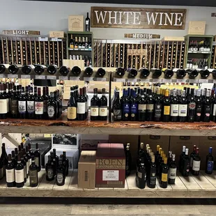 a variety of wines on display