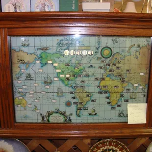 A 1959 Herman Miller light-up wall map and working world time zones clock -- mid century modern.