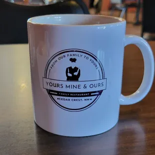 a coffee mug on a table