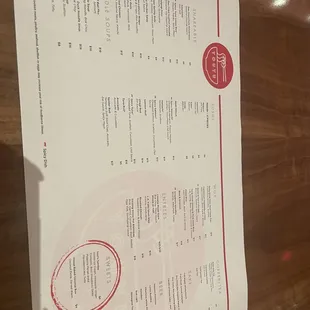menu