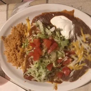 Shredded chicken chimichanga dinner