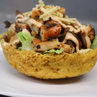 Chicken plantain basket.