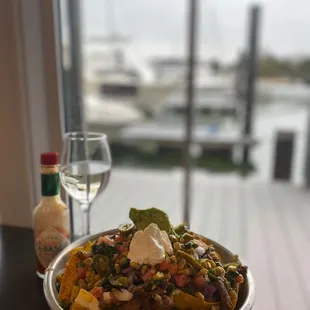 Highly recommended nacho with carne asada topping