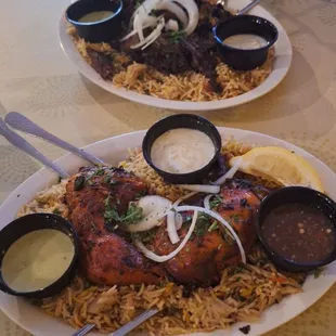 Picture of goat mandi and chicken biryani