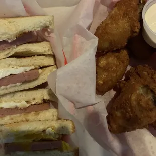 Wings and Spam &amp; Egg Sammy