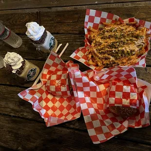 ChaplYee Burger with Fries SpicYEE Loaded Fries Milk Vanilla Milkshake Vanilla Milkshake
