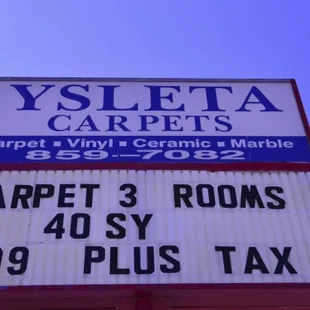 Come see us at Ysleta Carpet in El Paso, Tx